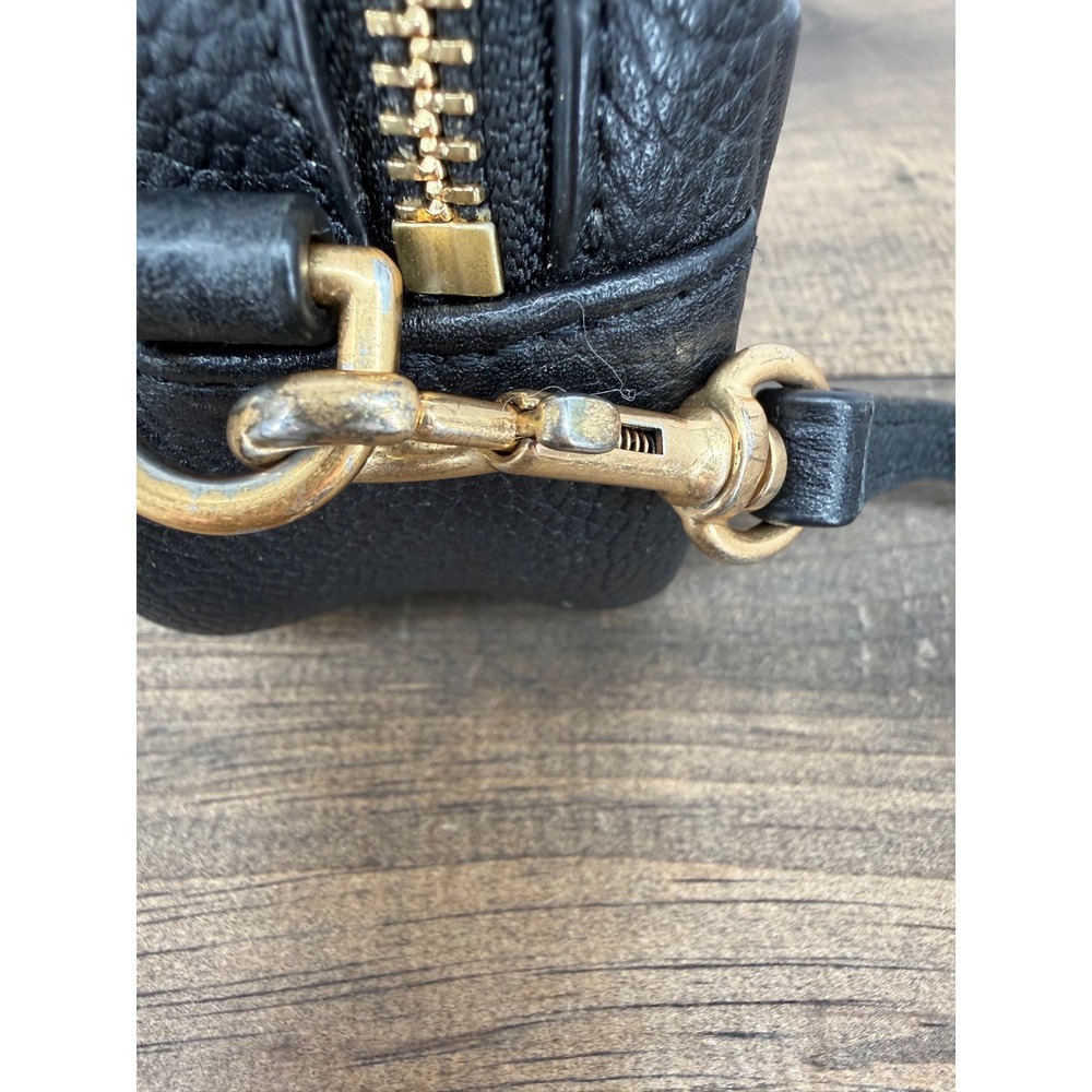 Tory Burch Perry Bombe Mini Bag Black Pebbled Leather Crossbody Camera Bag - Picture 6 of 15